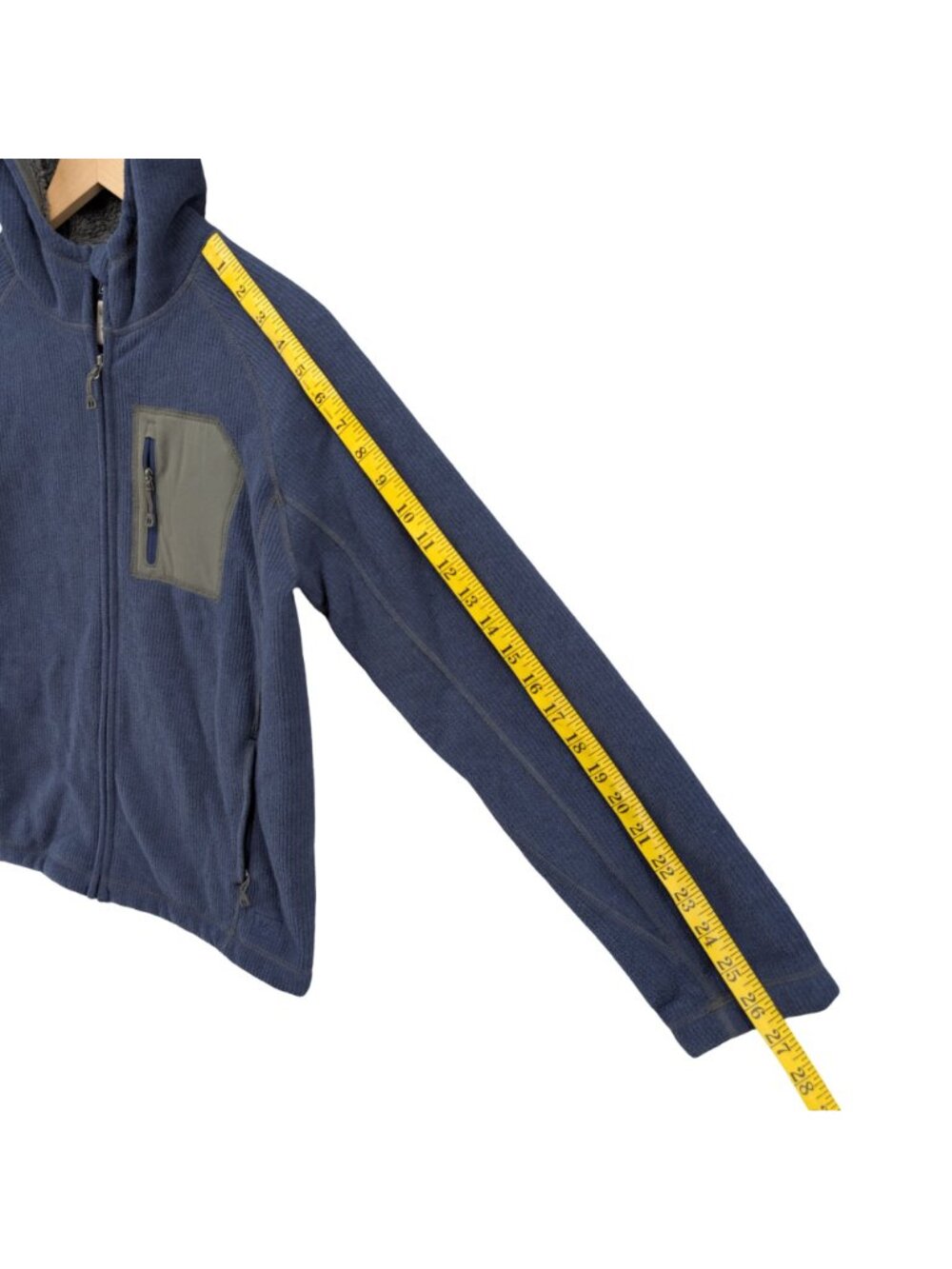 REI Hooded Jacket Boys Blue Fleece Lined Full Zip Pockets Size L 14-16 - Picture 8 of 9